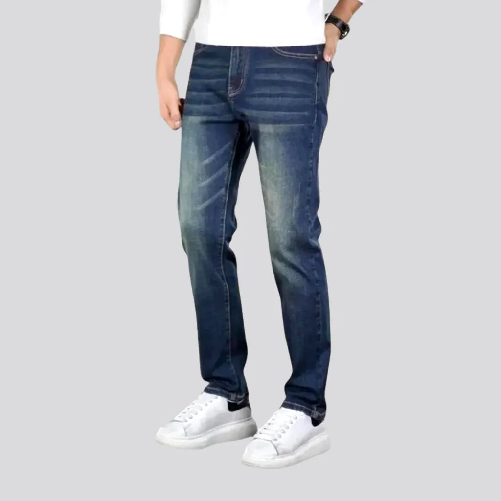 Average pattern casual slim fit men's jeans