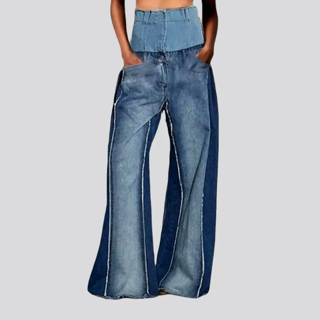 Baggy ultra-high-waist jeans for women