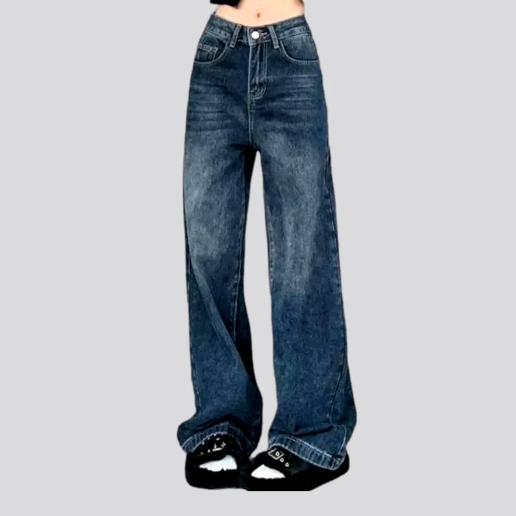 Fashion dark-wash jeans for ladies