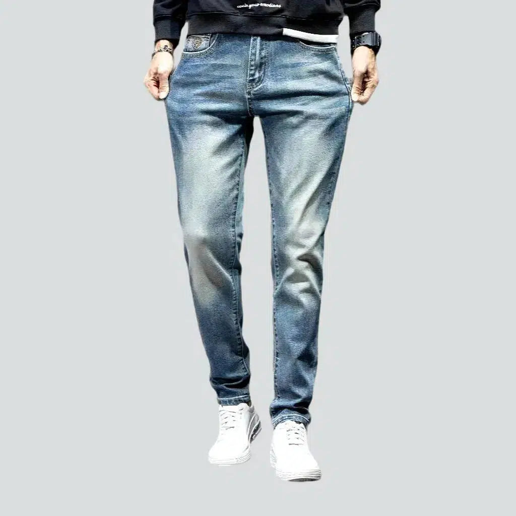 Slim men's sanded jeans