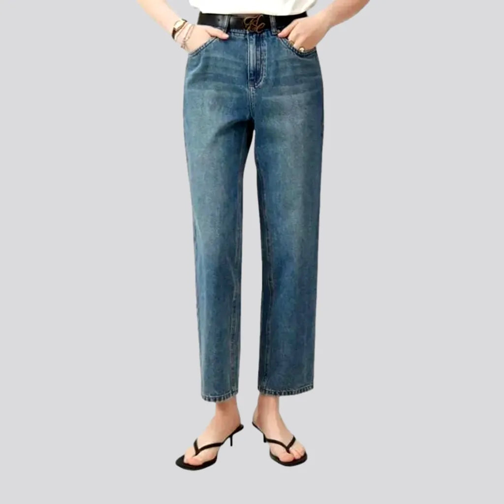 High waist mom-fit women's jeans