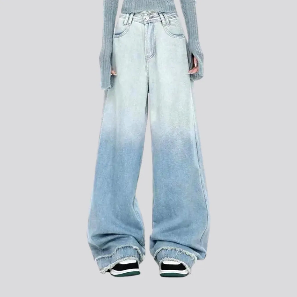 Baggy women's gradient jeans