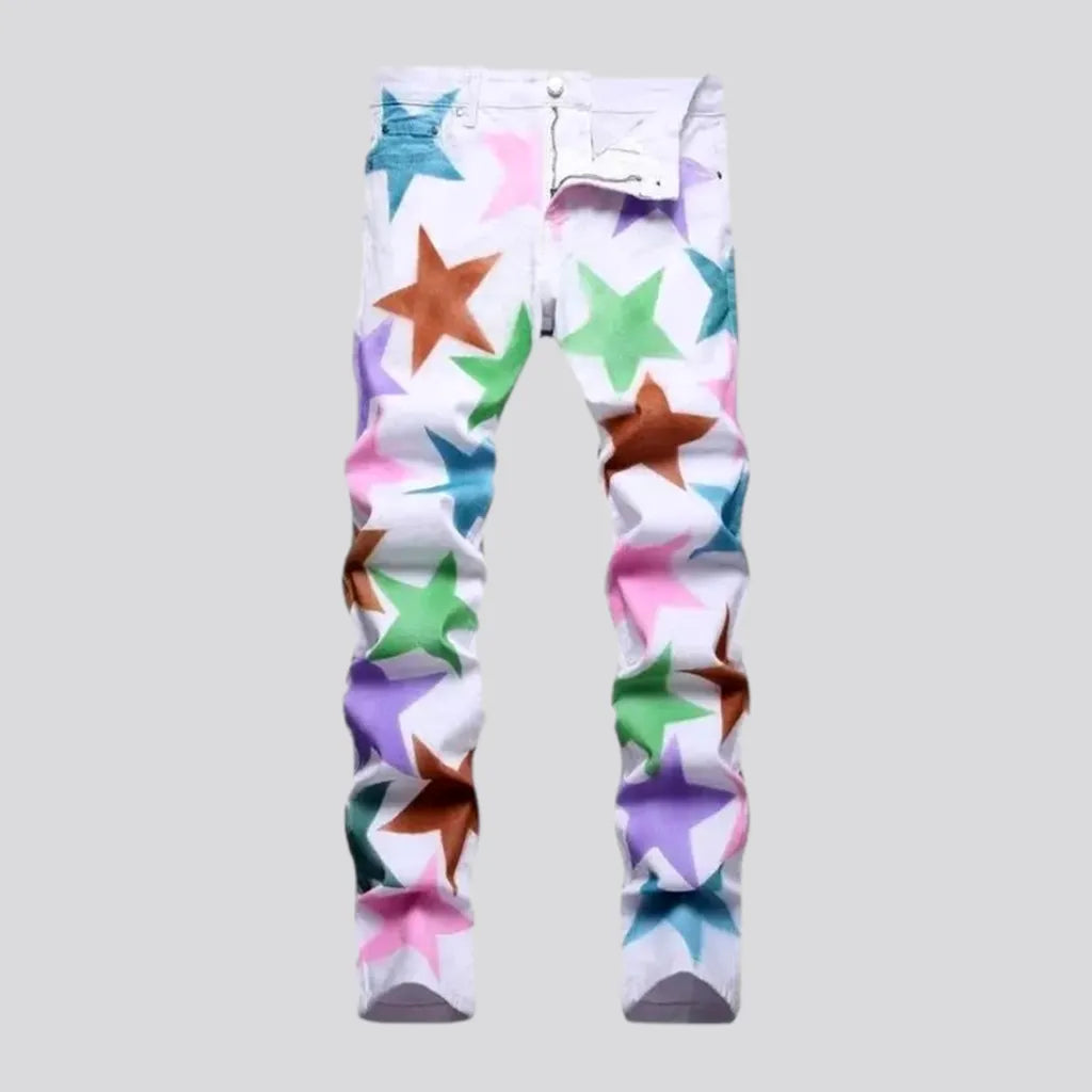 Men's color-stars jeans