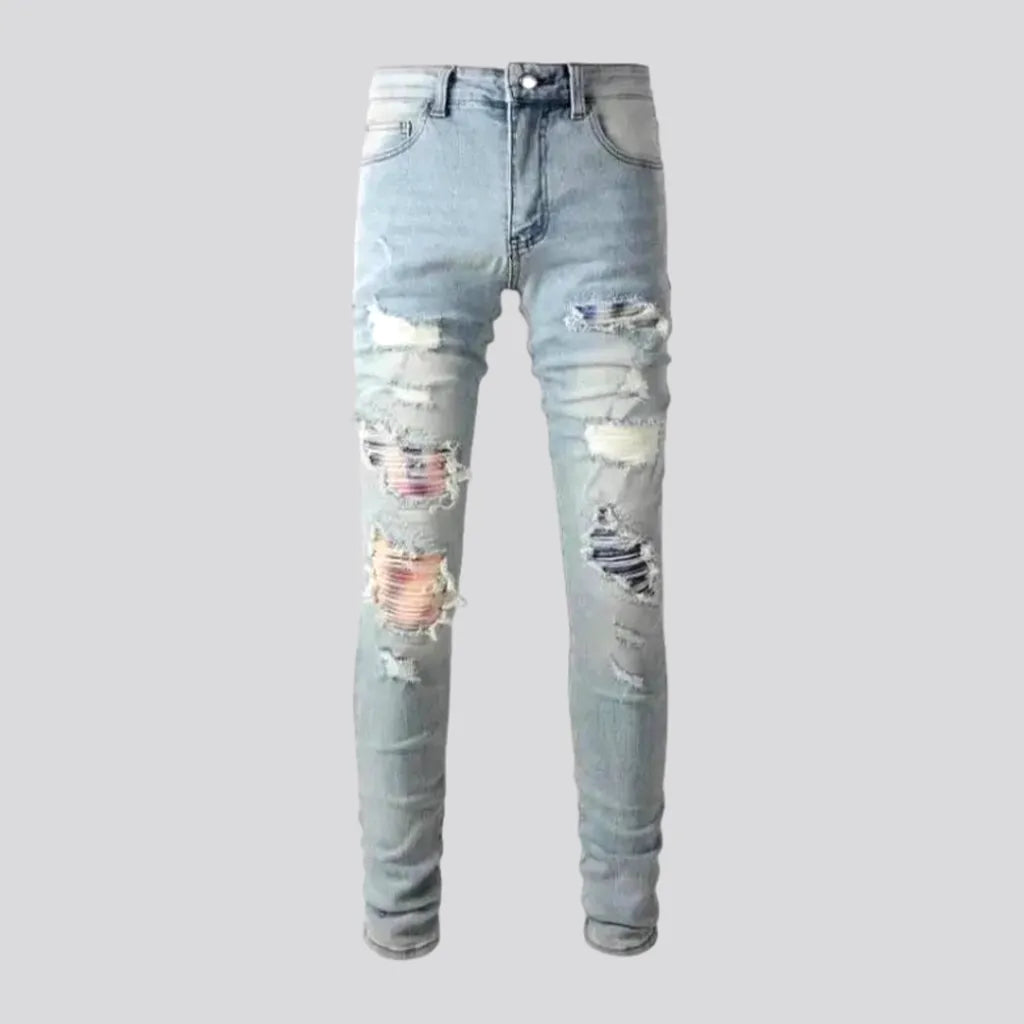 Distressed skinny jeans
 for men