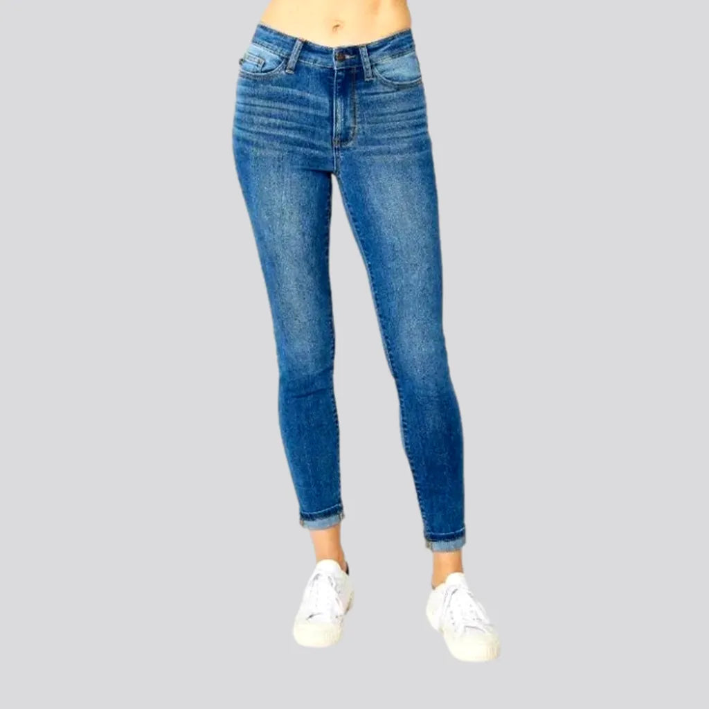 Sanded casual jeans
 for women