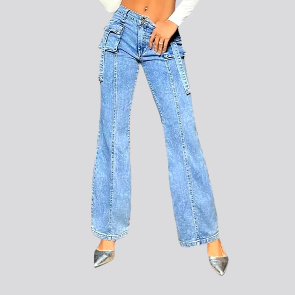 Low-waist women's vintage jeans