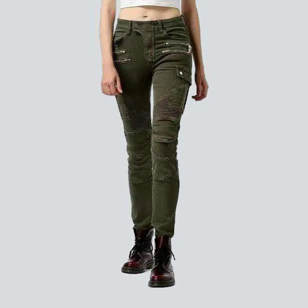 Biker protective jeans
 for women