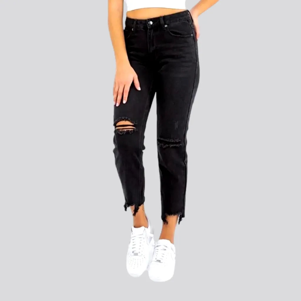 Grunge women's cropped-bottoms jeans