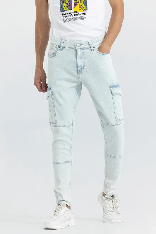 Vintage Ice Blue Cargo Skinny Jeans