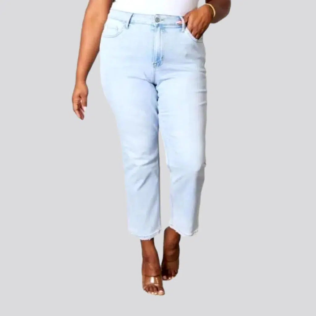 High-waist plus-size jeans
 for women