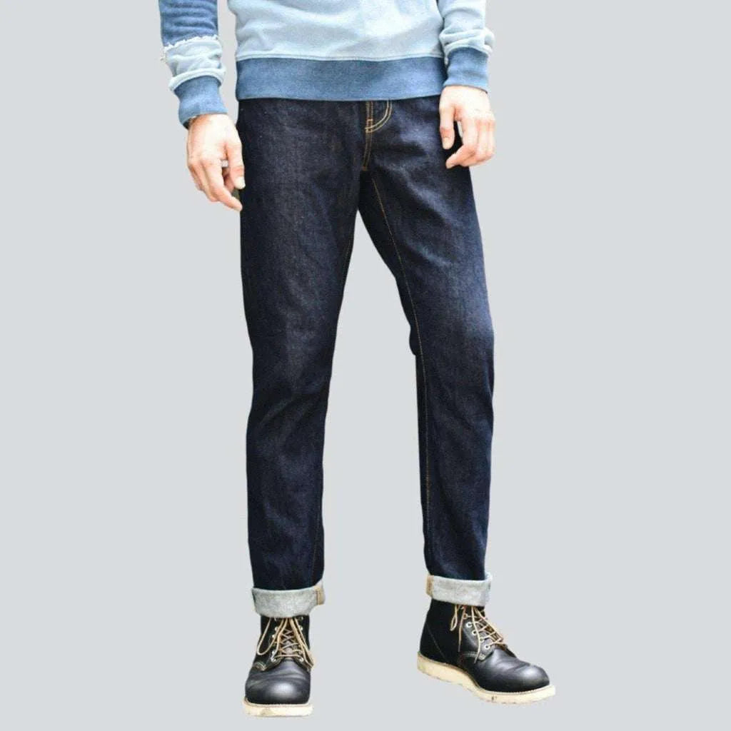 High-quality indigo men's jeans