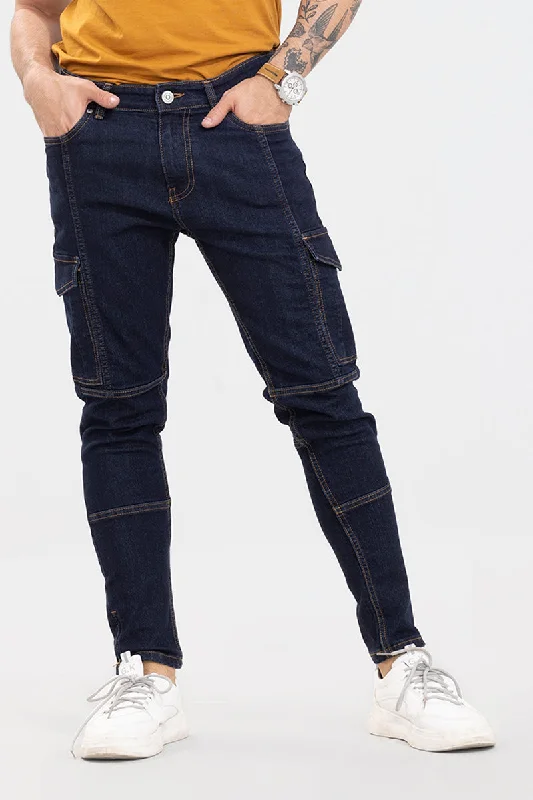 Hardy Dark Blue Cargo Jeans