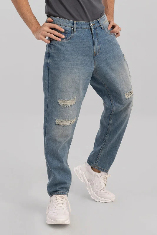 Boozy Ocean Blue Baggy Fit Jeans