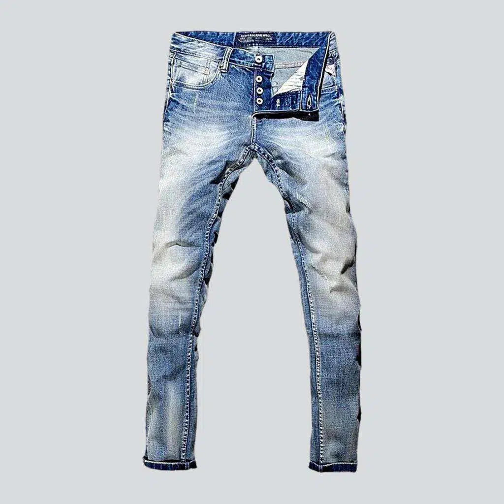 Casual whiskered jeans
 for men