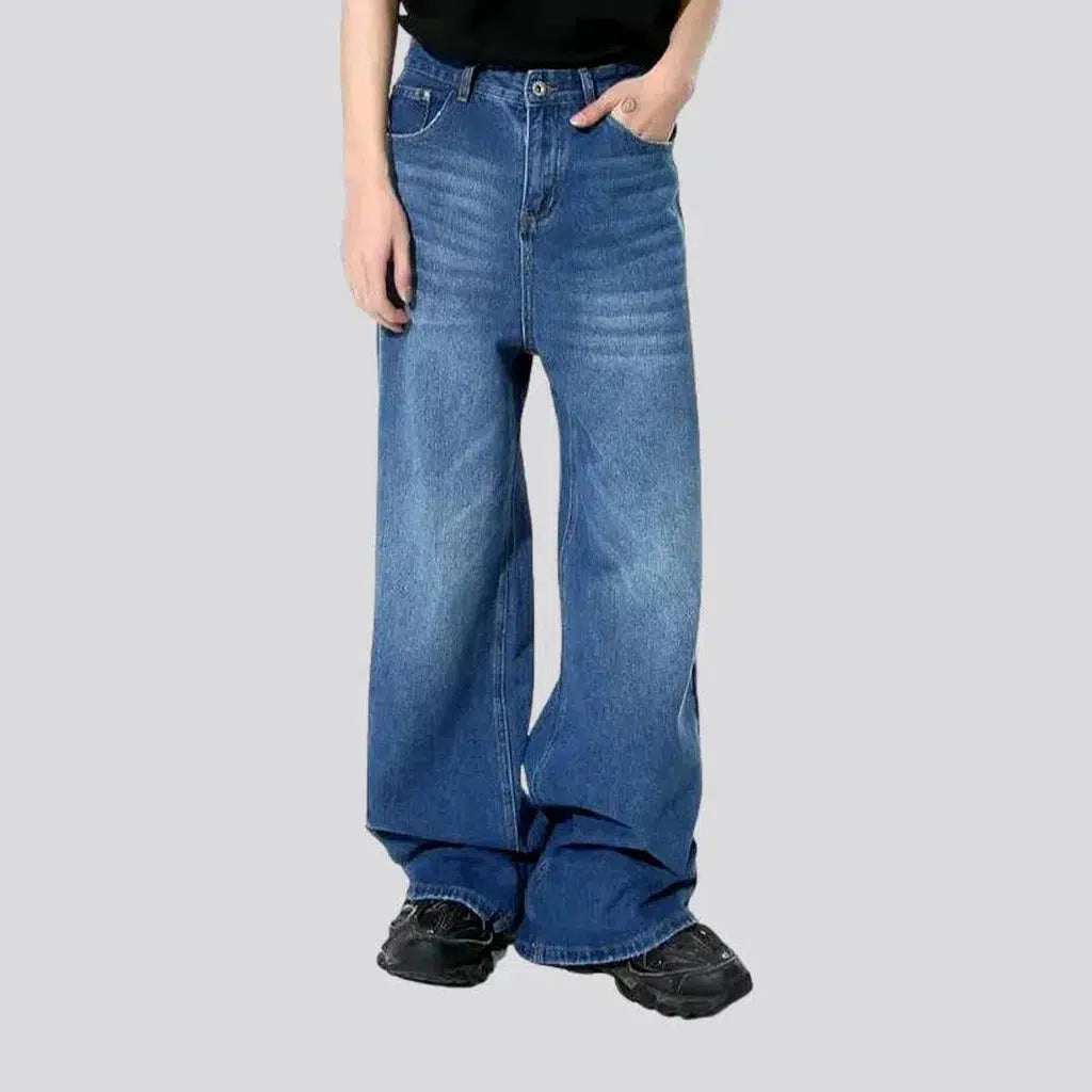 Sanded men's fashion jeans