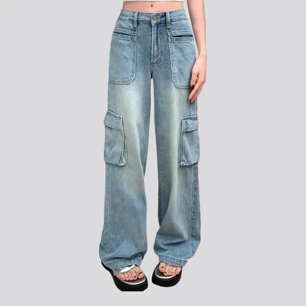 Cargo floor-length jeans
 for women