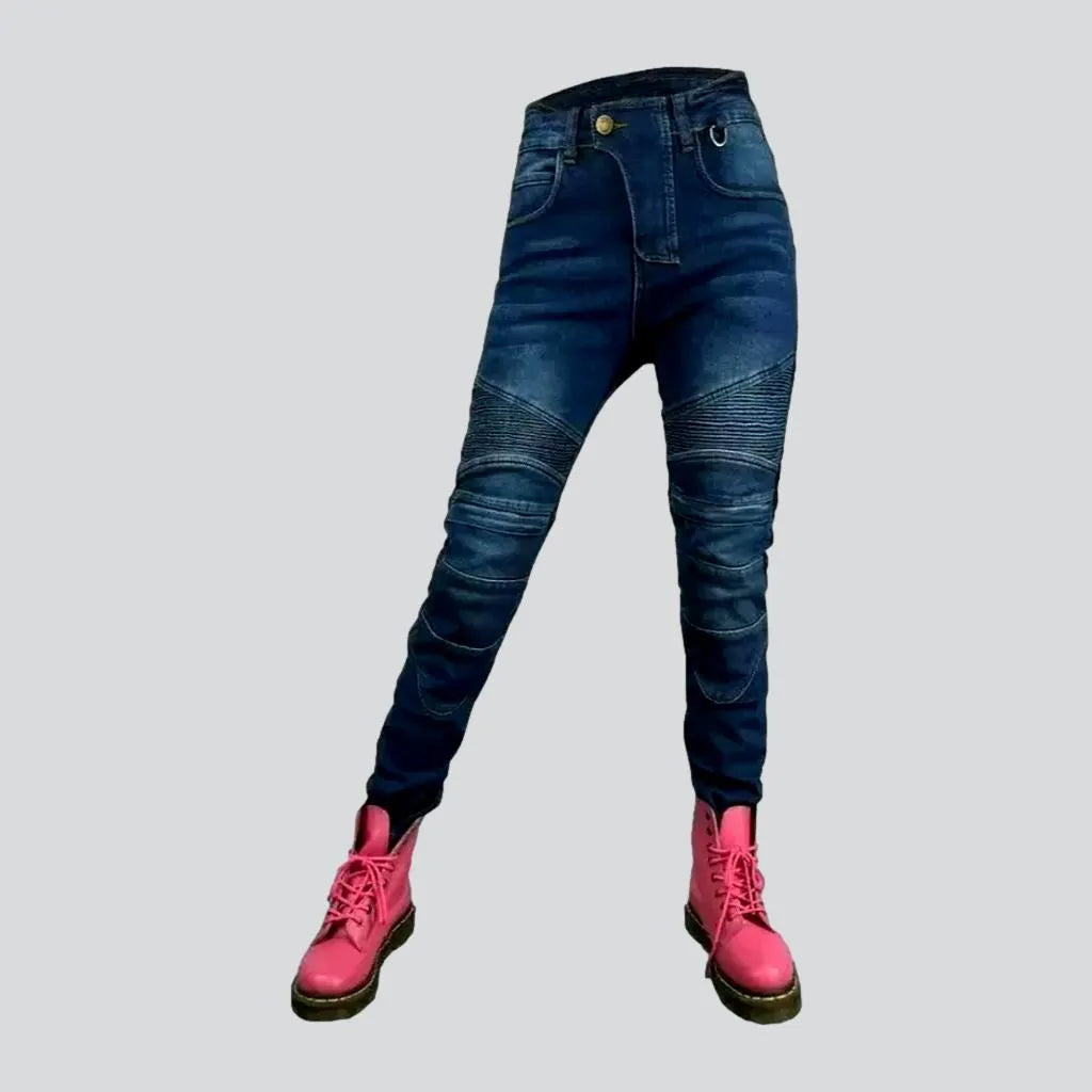 Slim sanded motorcycle jeans