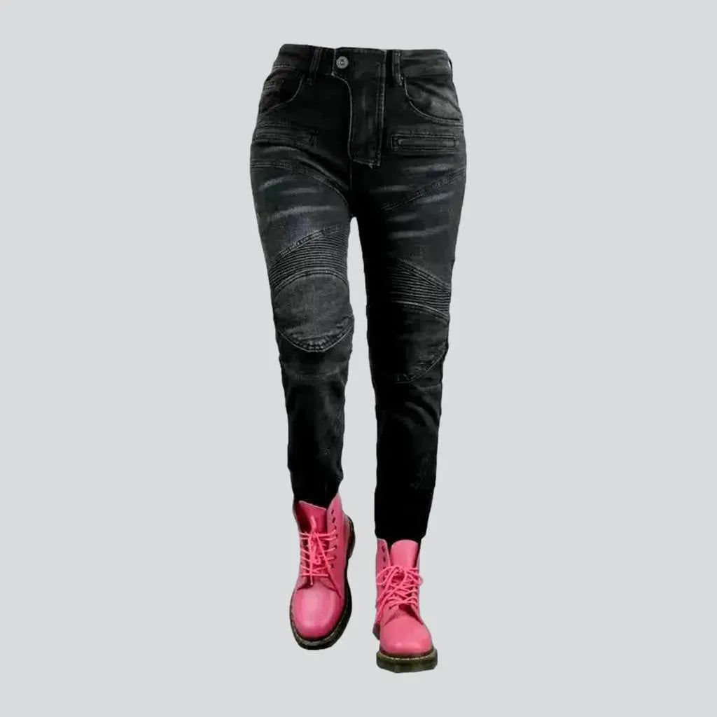 Vintage skinny moto jeans
 for women