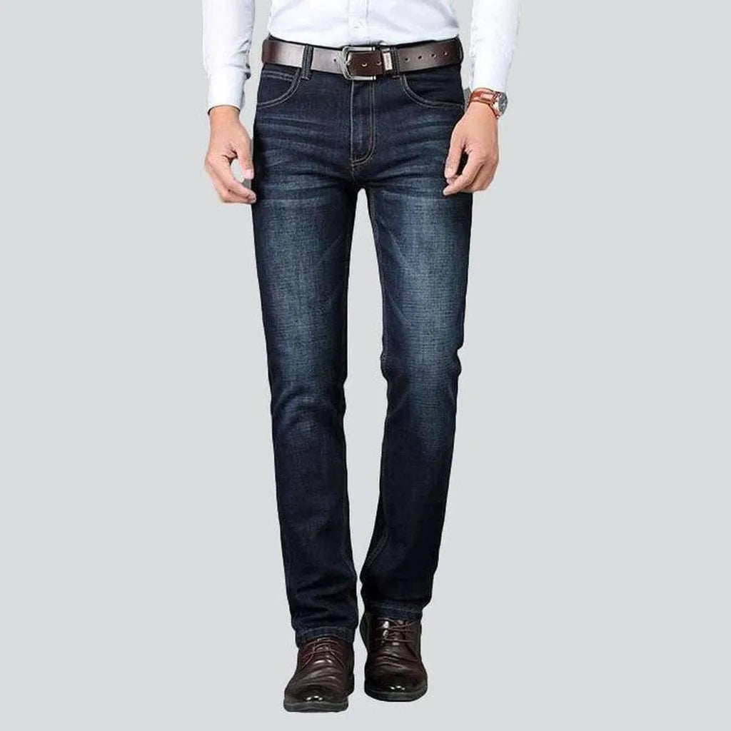 Dark blue regular men's jeans