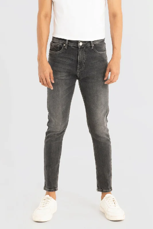 Shadowed Charcoal Black Skinny Jeans