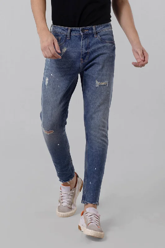 Stained Blue Skinny Jeans