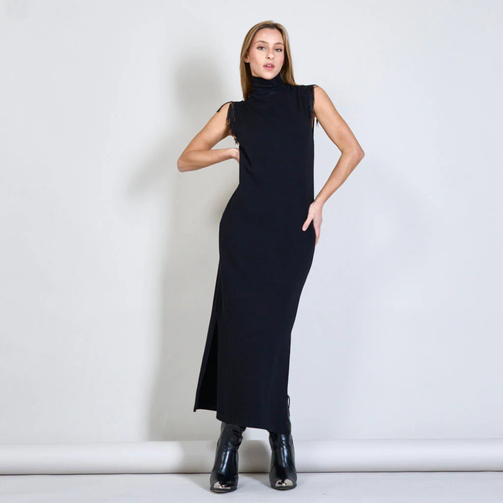 Sleeveless Knit Dress (Black)