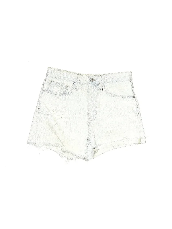 High-Rise Denim Shorts in Light Wash