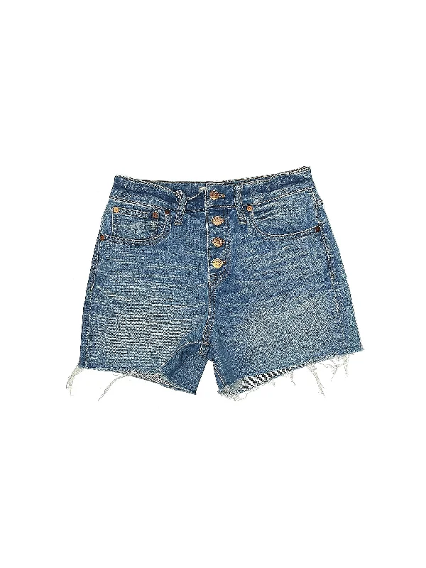 High-Rise Denim Shorts in Light Wash