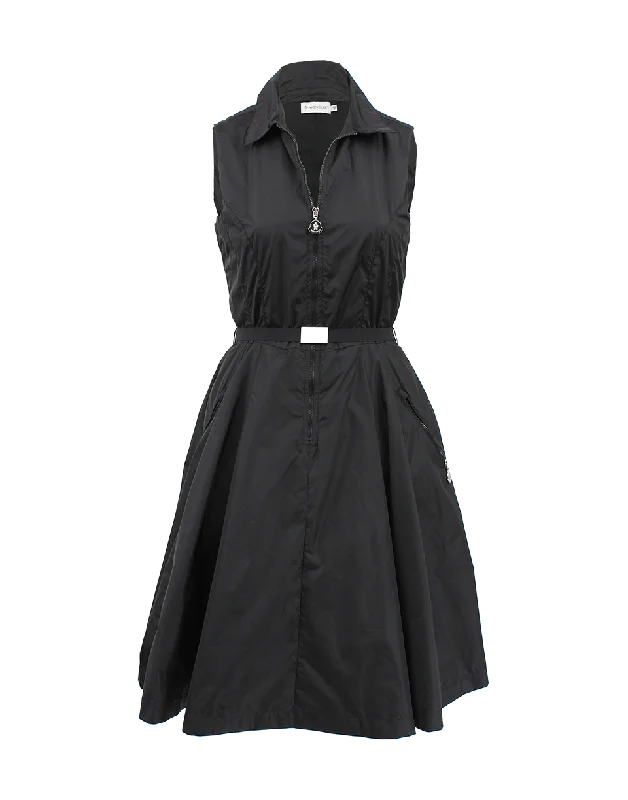 Zip Front Dress With Belt