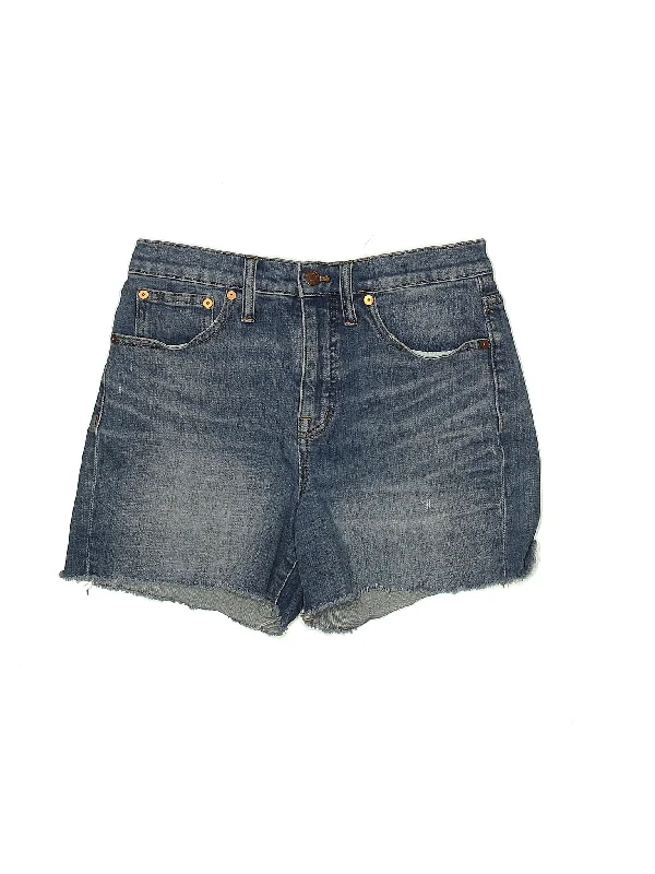 High-Rise Denim Shorts in Light Wash