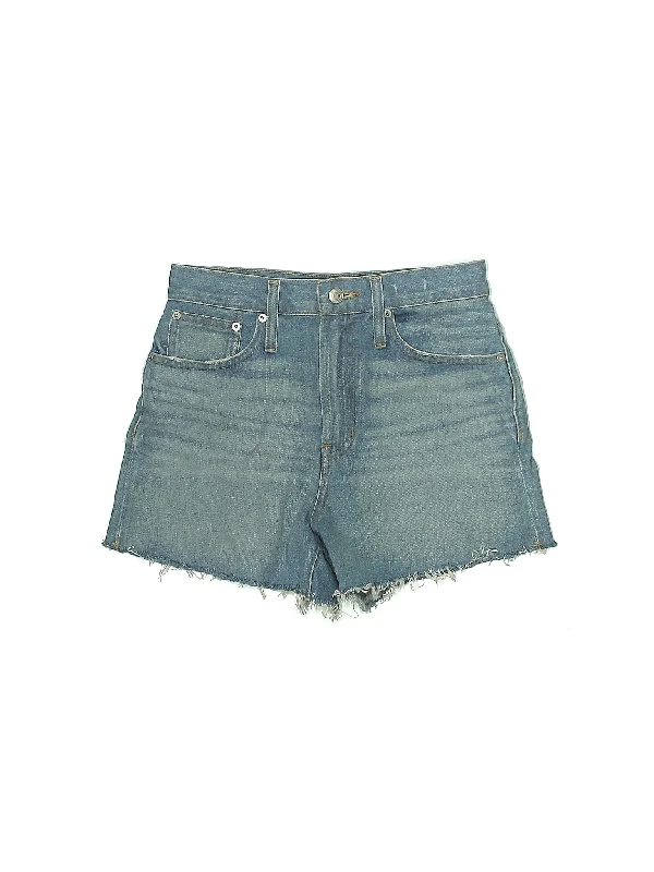 High-Rise Denim Shorts in Light Wash