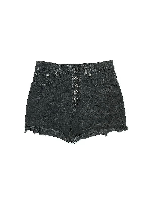 Low-Rise Denim Shorts in Dark Wash