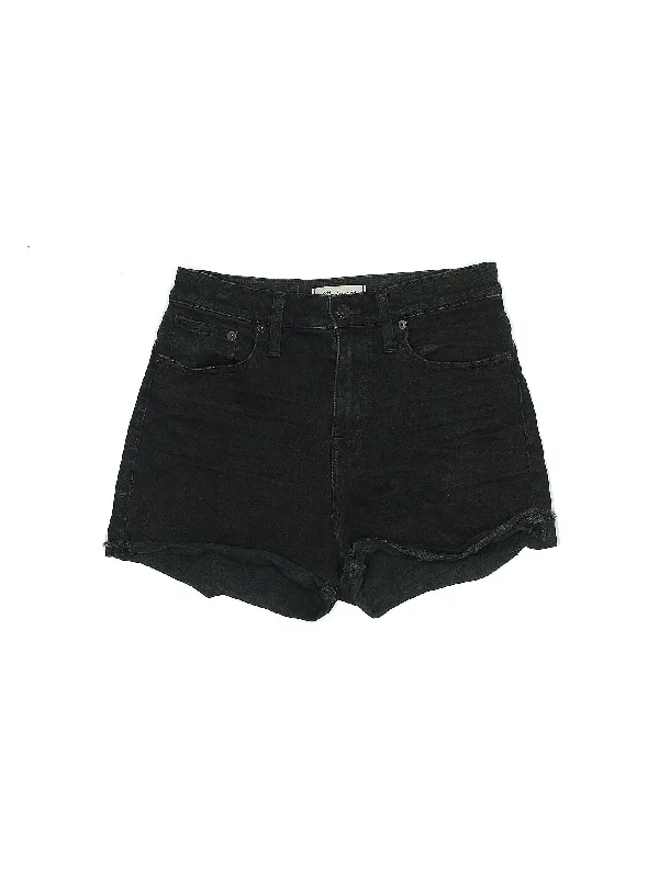 Mid-Rise Denim Shorts in Dark Wash