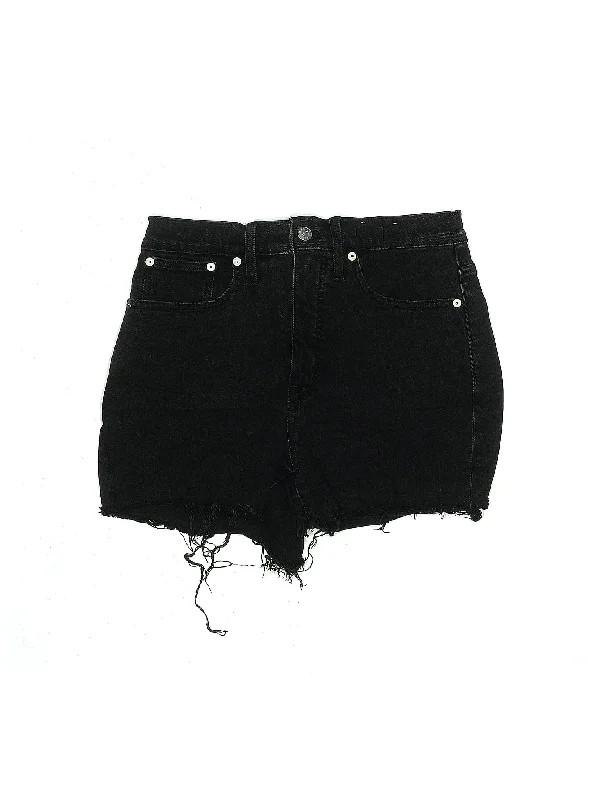 High-Rise Denim Shorts in Dark Wash