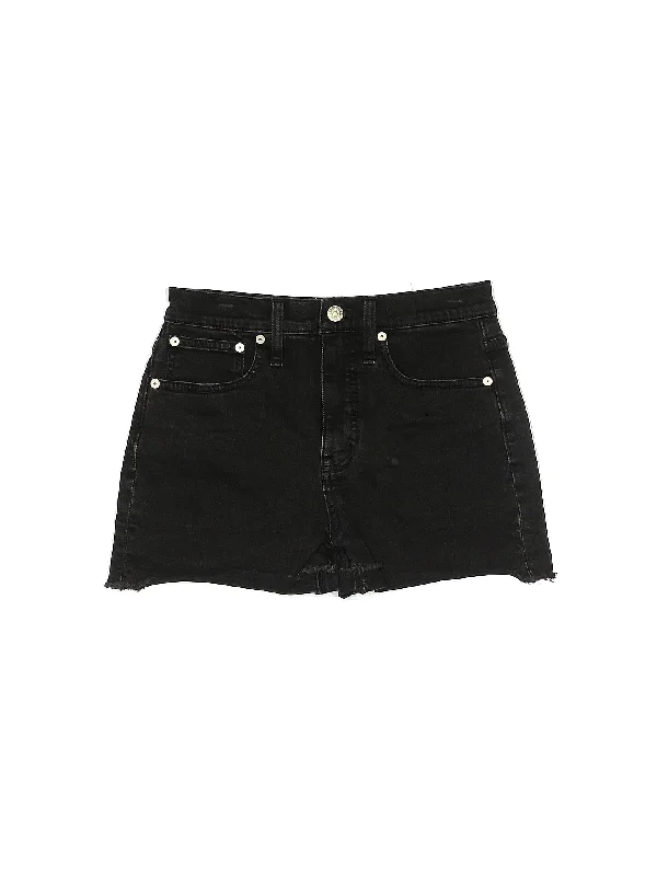 Mid-Rise Denim Shorts in Dark Wash