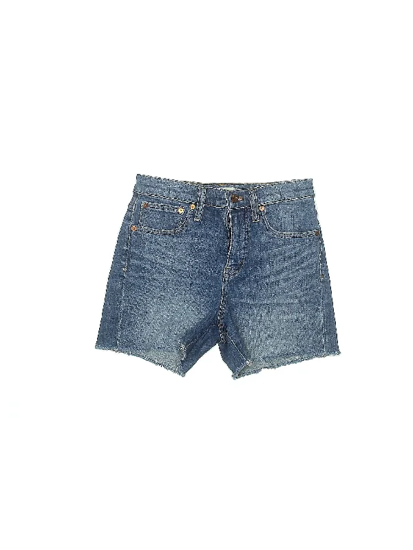 High-Rise Denim Shorts in Medium Wash