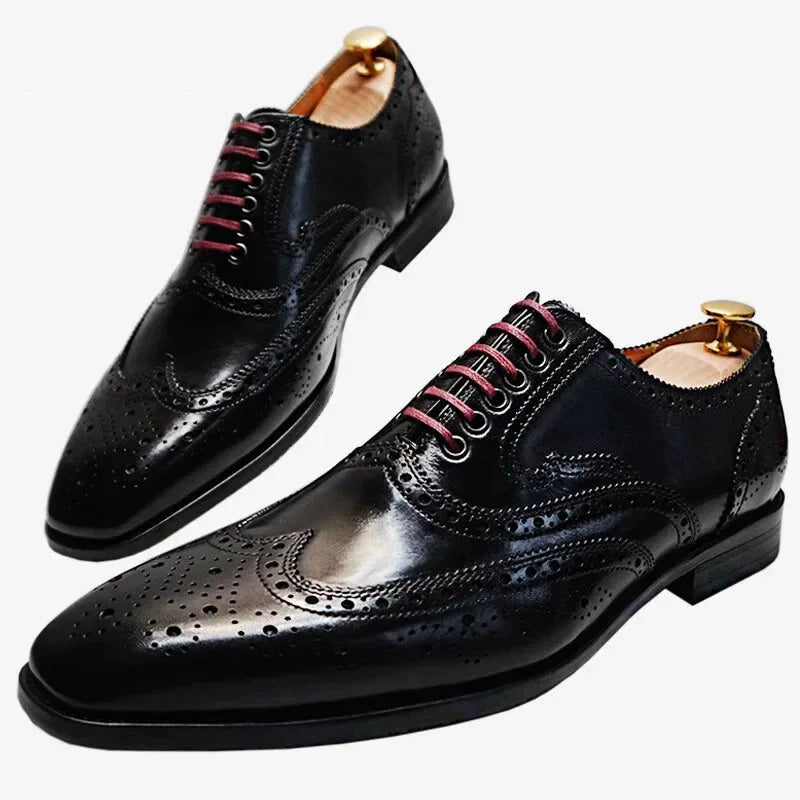 Luxury Genuine Leather Lace-up Wedding Office Dress Shoes for Men