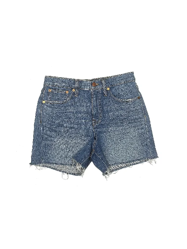 High-Rise Denim Shorts in Medium Wash