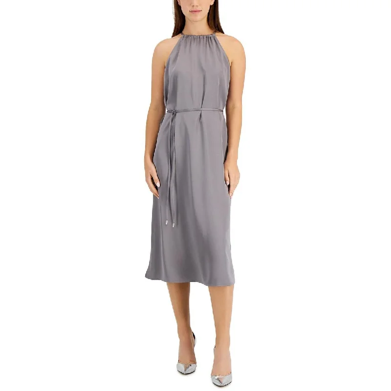 INC Womens Satin Long Midi Dress