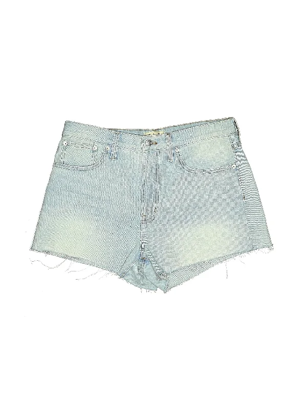 High-Rise Denim Shorts in Light Wash