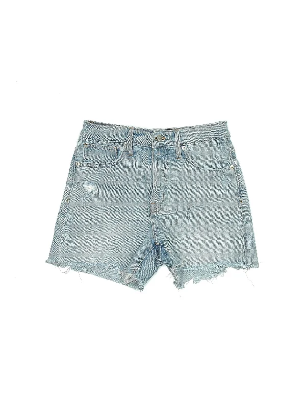 Mid-Rise Denim Shorts in Light Wash