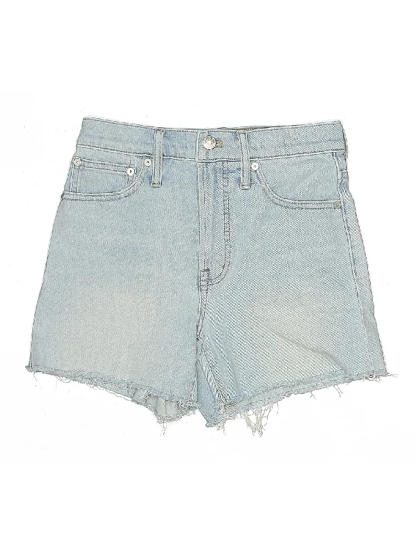 Mid-Rise Denim Shorts in Light Wash