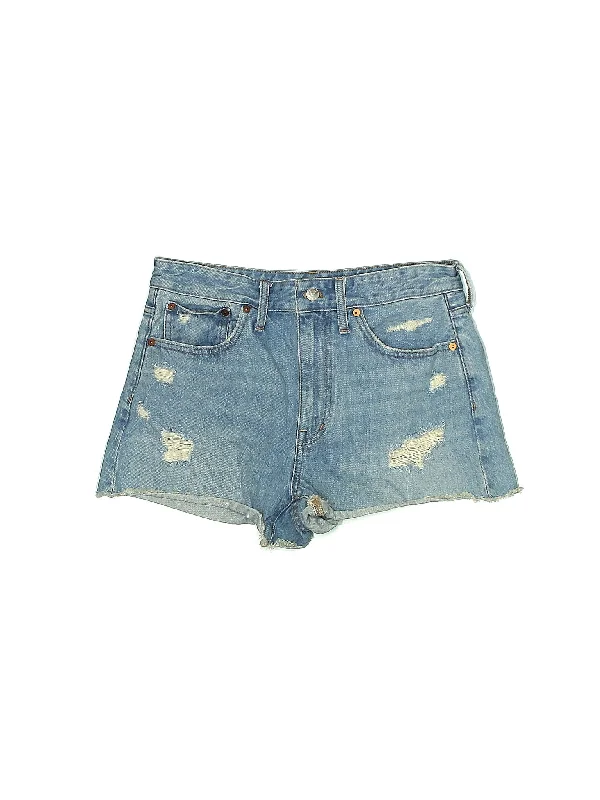 High-Rise Denim Shorts in Light Wash