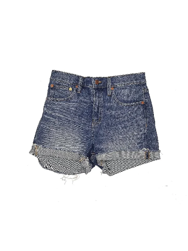 High-Rise Denim Shorts in Light Wash