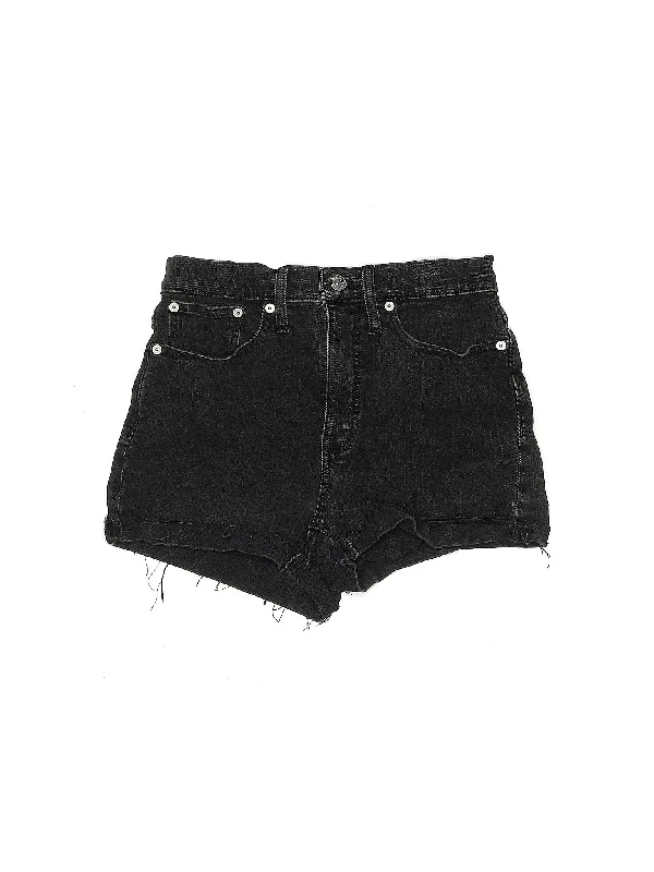 Mid-Rise Denim Shorts in Dark Wash