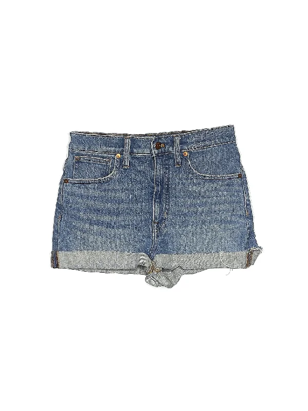 Mid-Rise Denim Shorts in Light Wash