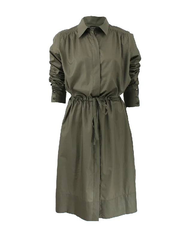 Drawstring Waist Shirt Dress