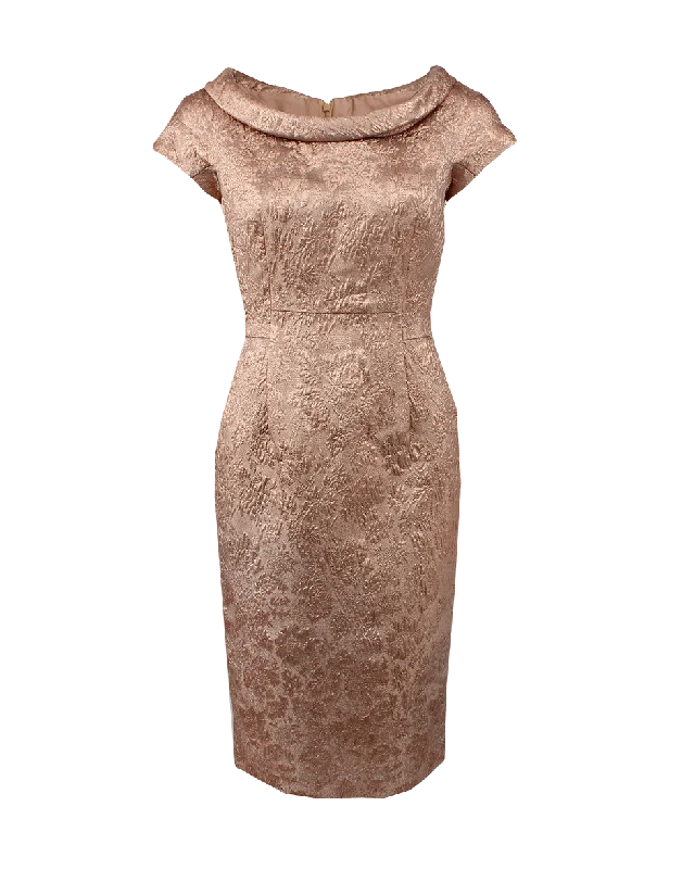 Textured Brocade Slim Dress