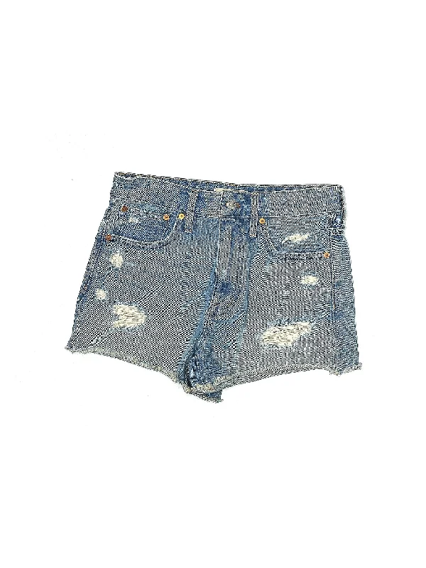 Mid-Rise Denim Shorts