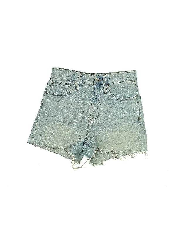 High-Rise Denim Shorts in Light Wash